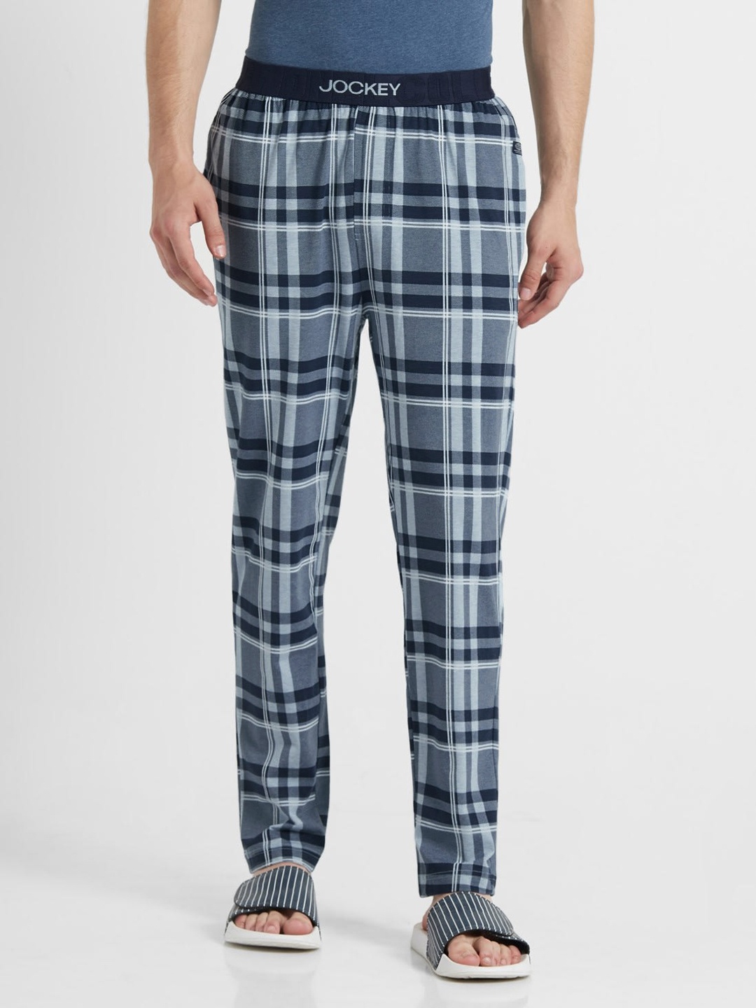 

Jockey Men Blue Checked Lounge Pants