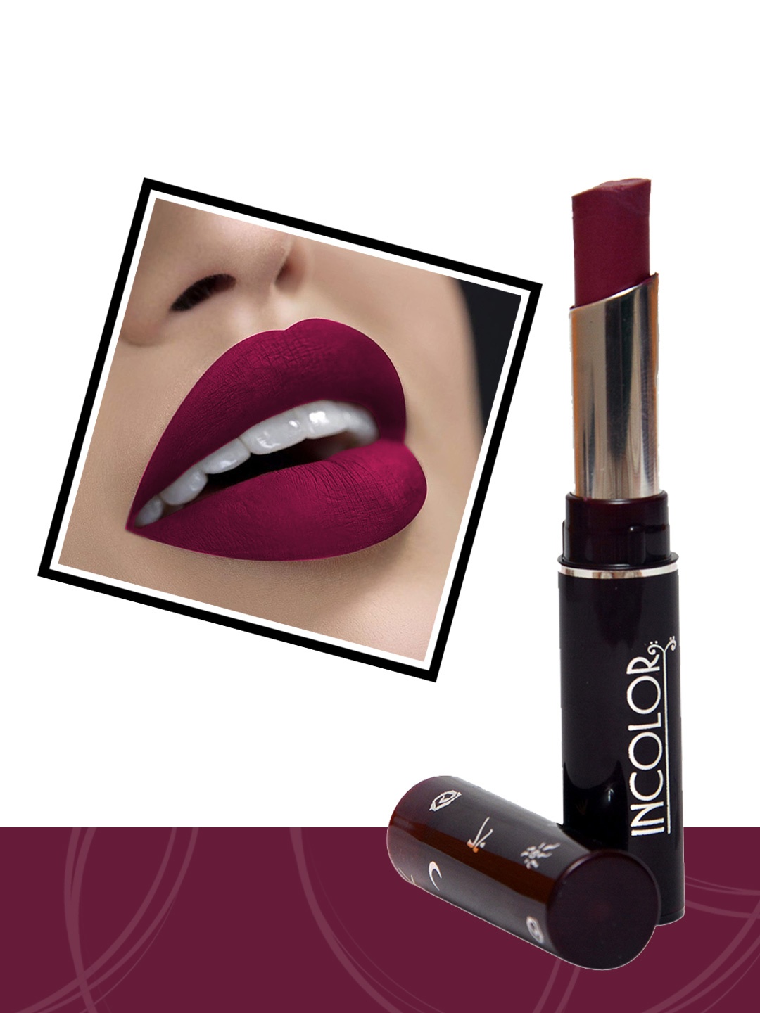 

INCOLOR Long Lasting Lipstick - 824 2.3g, Maroon