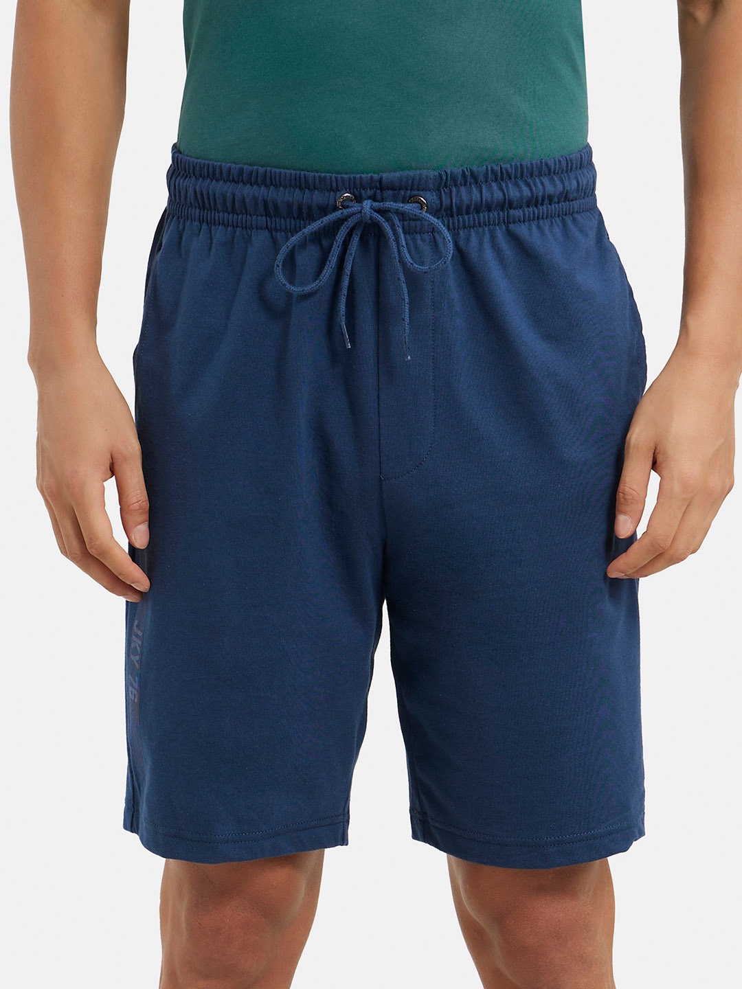 

Jockey Combed Cotton Straight Fit Shorts with Side Pockets-AM12, Blue