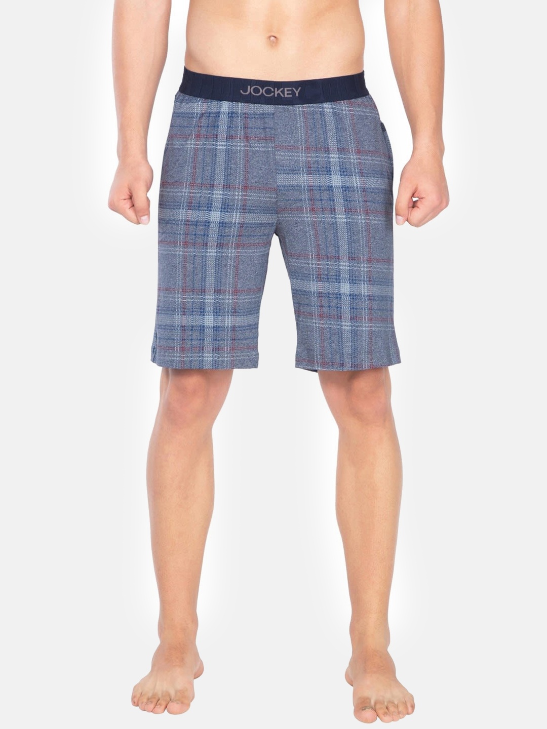 

Jockey Tencel Micro Modal Cotton Sleep Shorts with Side Pockets-IM02, Blue