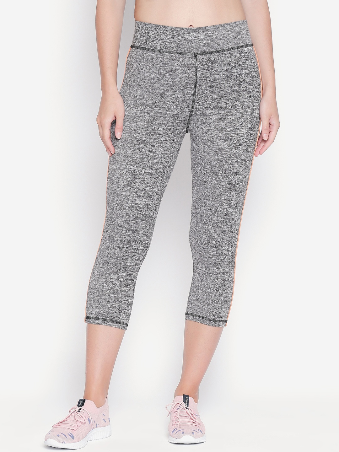 

Ajile by Pantaloons Women Grey Melange Solid Regular Fit Capris