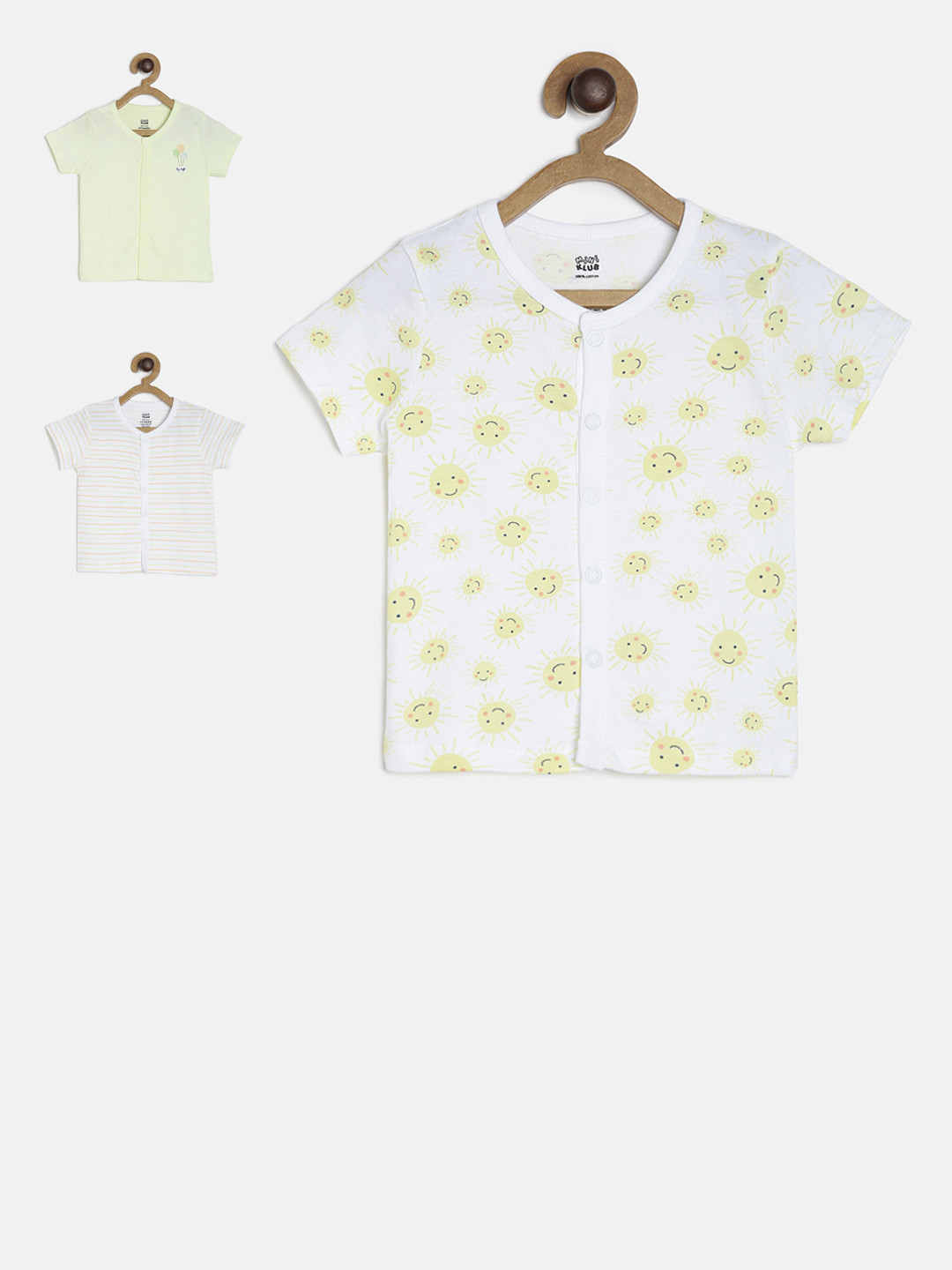 

MINI KLUB Pack of 3 Boys Multicoloured Printed Round Neck Pure Cotton T-shirt, White