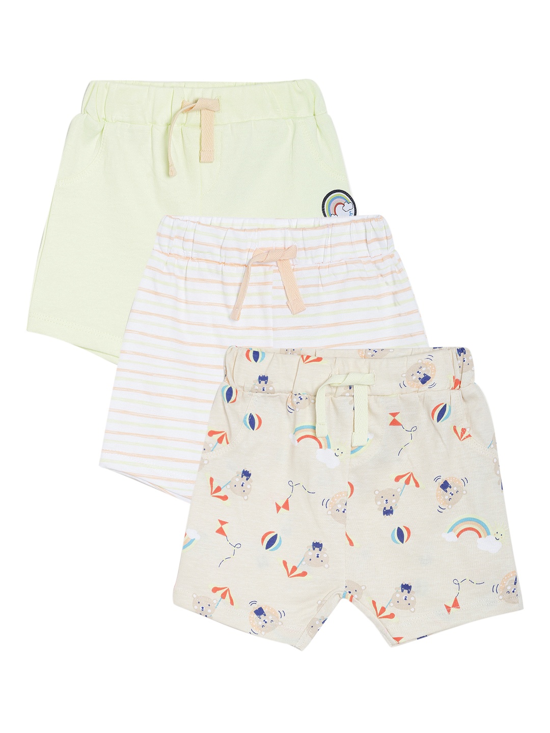 

MINI KLUB Boys Pack Of 3 Printed Regular Fit Shorts, Multi