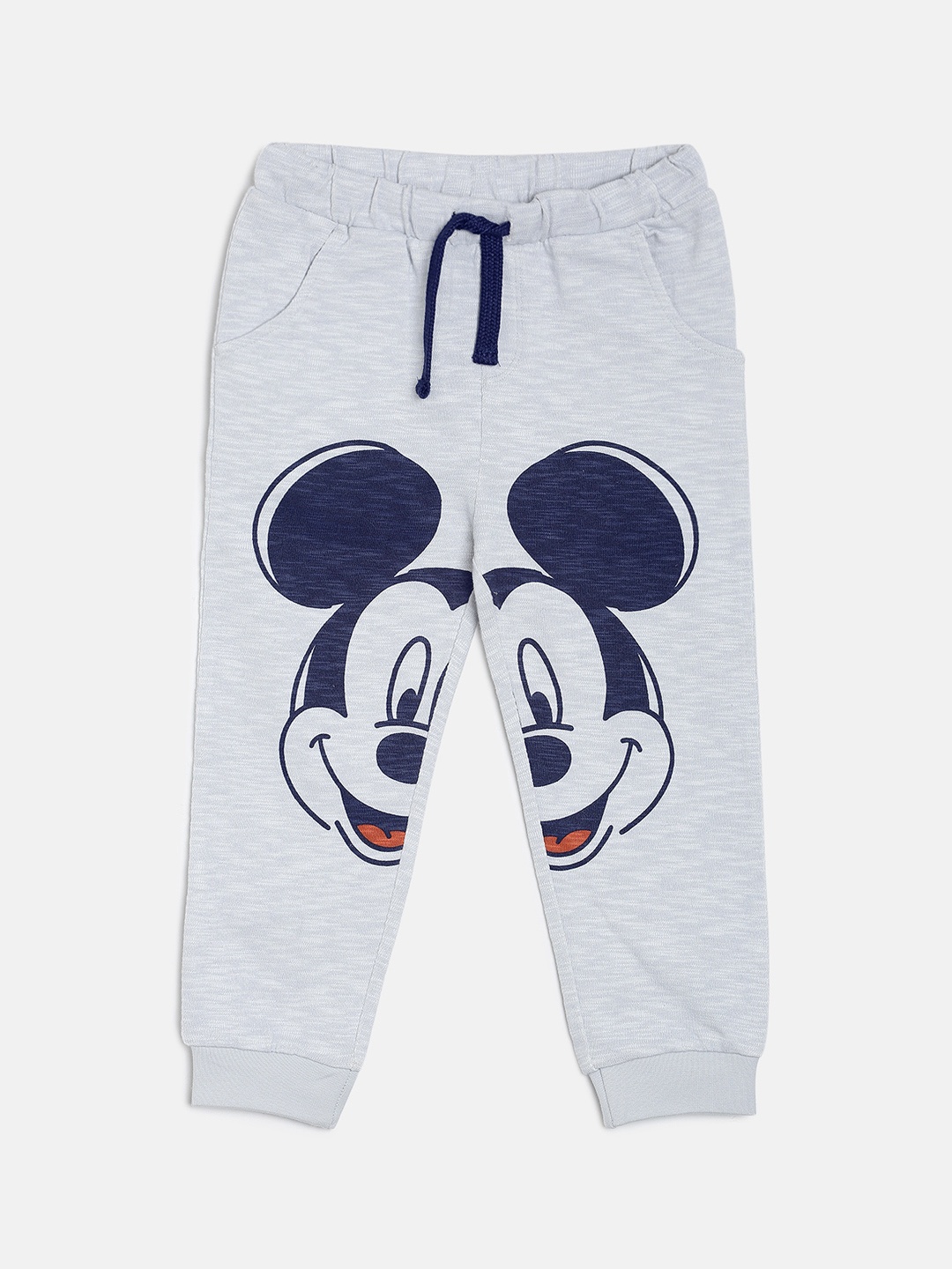 

MINI KLUB Infant Boys Grey Melange & Navy Blue Mickey Mouse Printed Joggers