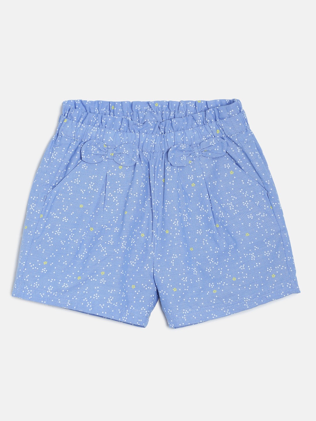 

MINI KLUB Girls Blue Printed Regular Fit Regular Shorts