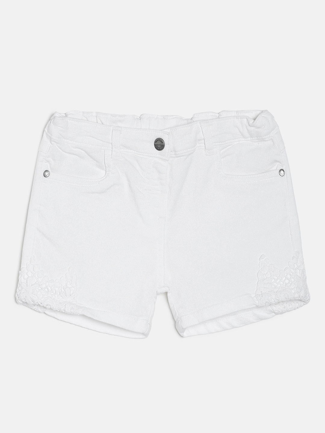 

MINI KLUB Girls White Solid Regular Fit Hot Pants