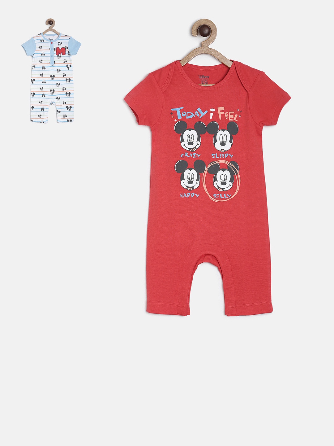 

MINI KLUB Infants Boys Disney Pack Of 2 Rompers, Red
