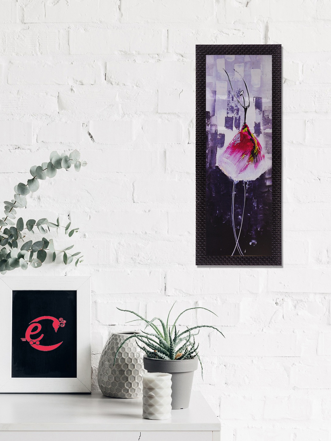 

eCraftIndia Purple & Red Dancing Girl Satin Matt Texture UV Wall Art