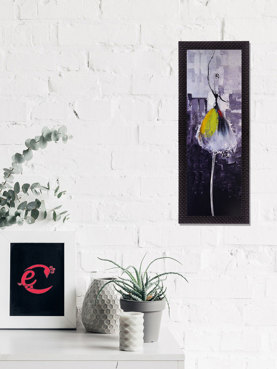 

eCraftIndia Purple & Yellow Dancing Girl Satin Matt Texture UV Wall Art