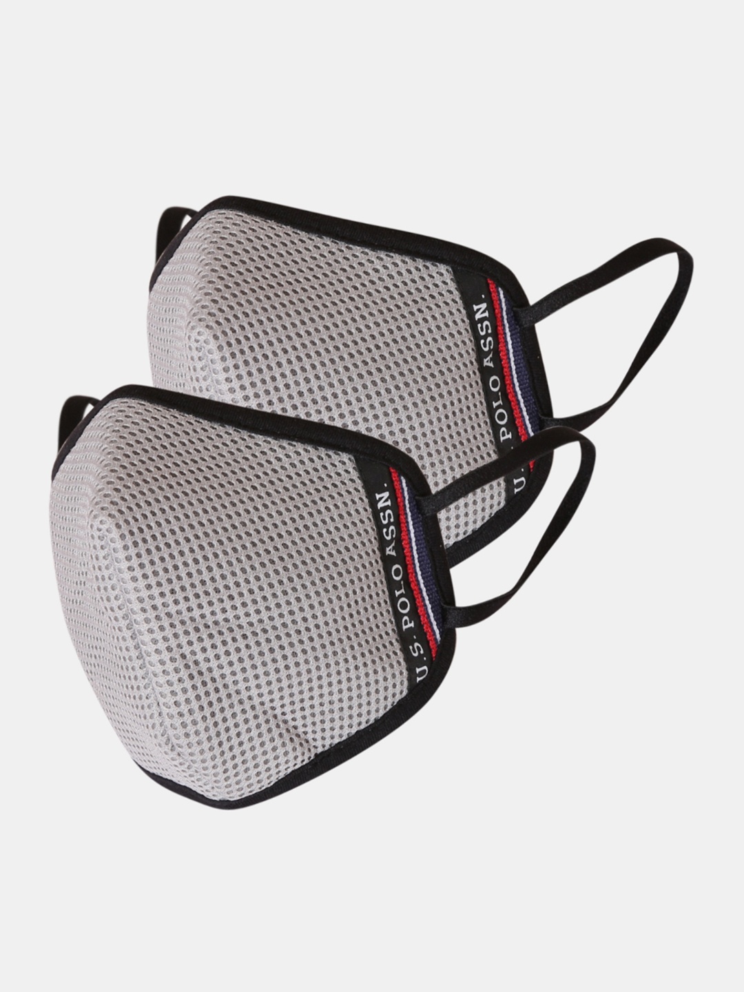 

U.S. Polo Assn. Unisex Grey 2 Pcs 3 Ply Anti Pollution Reusable Airmesh Face Masks