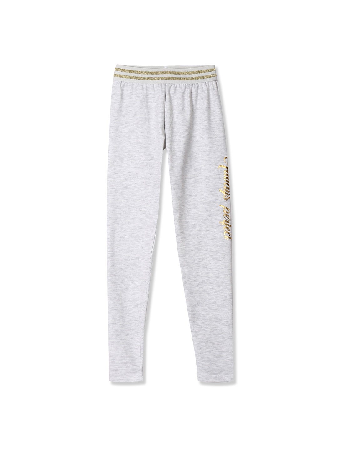 

Cherokee Girls Grey Melange Solid Ankle-Length Leggings