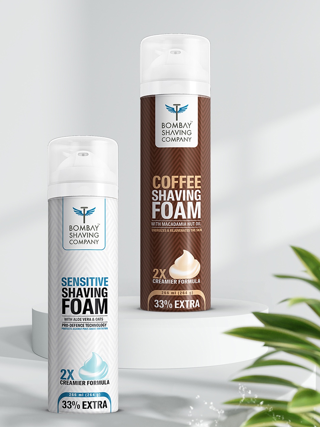

Bombay Shaving Company Set Of 2 Shaving Foam- Coffee Shaving Foam & Sensitive Foam Combo, White