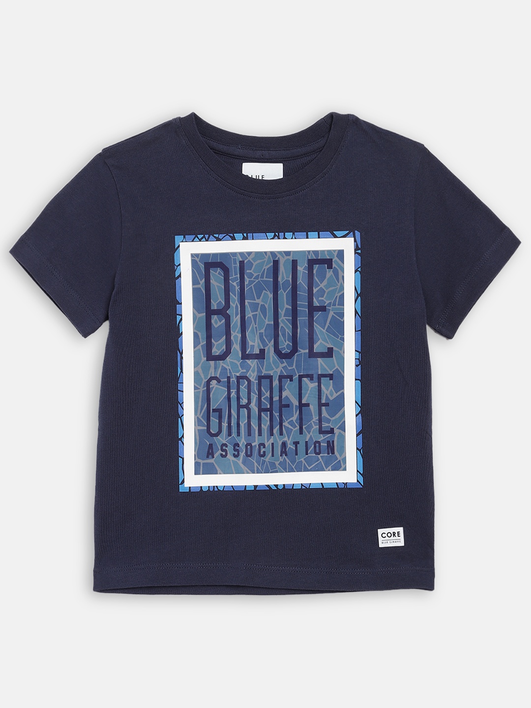 

Blue Giraffe Boys Navy Blue Printed Round Neck T-shirt