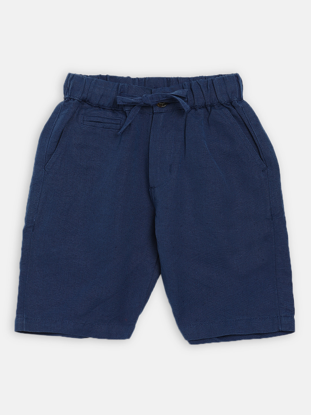 

Blue Giraffe Girls Navy Blue Solid Slim Fit Regular Shorts