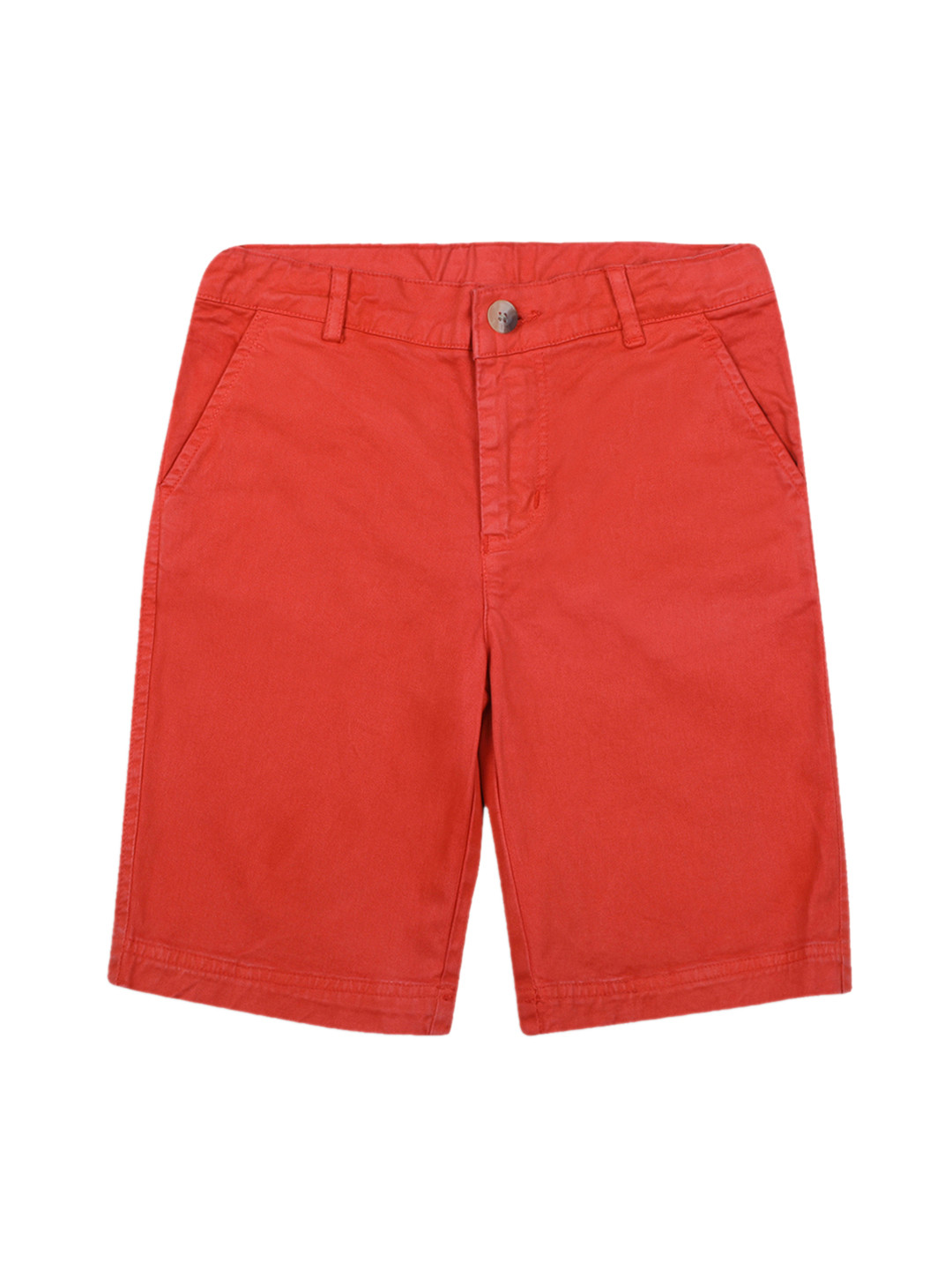 

Blue Giraffe Boys Red Solid Slim Fit Regular Shorts