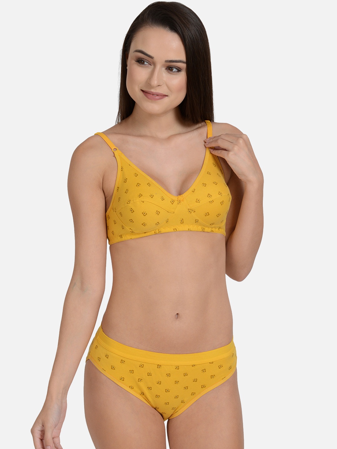 

mod & shy Women Yellow Printed Lingerie Set MS218
