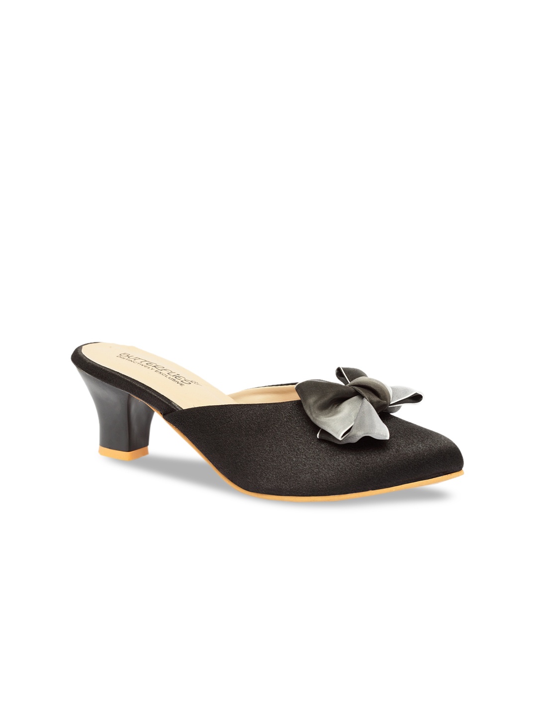 

Butterflies Women Black & Beige Solid Mules