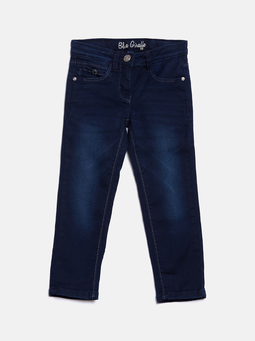 

Blue Giraffe Girls Blue Slim Fit Mid-Rise Clean Look Jeans