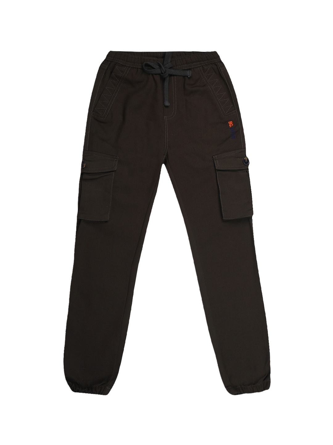

Blue Giraffe Boys Brown Solid Slim Fit Joggers