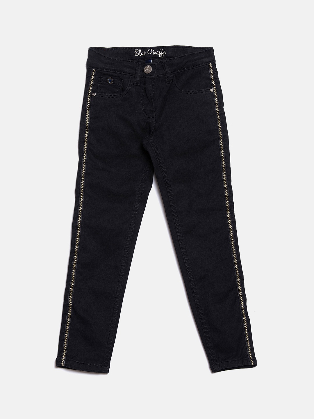 

Blue Giraffe Girls Navy Slim Fit Mid-Rise Clean Look Jeans, Navy blue
