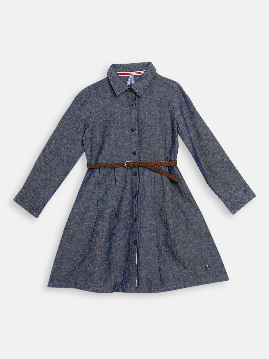 

Blue Giraffe Girls Navy Blue Solid Shirt Dress