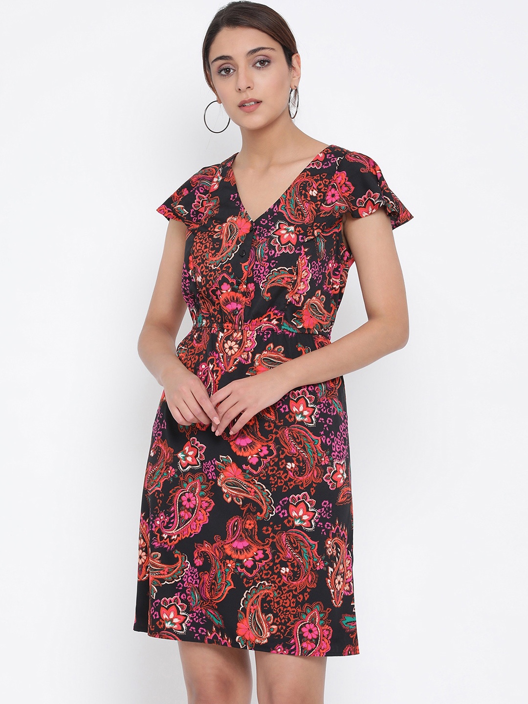 

Oxolloxo Women Multicoloured Floral Printed Blouson Dress, Multi