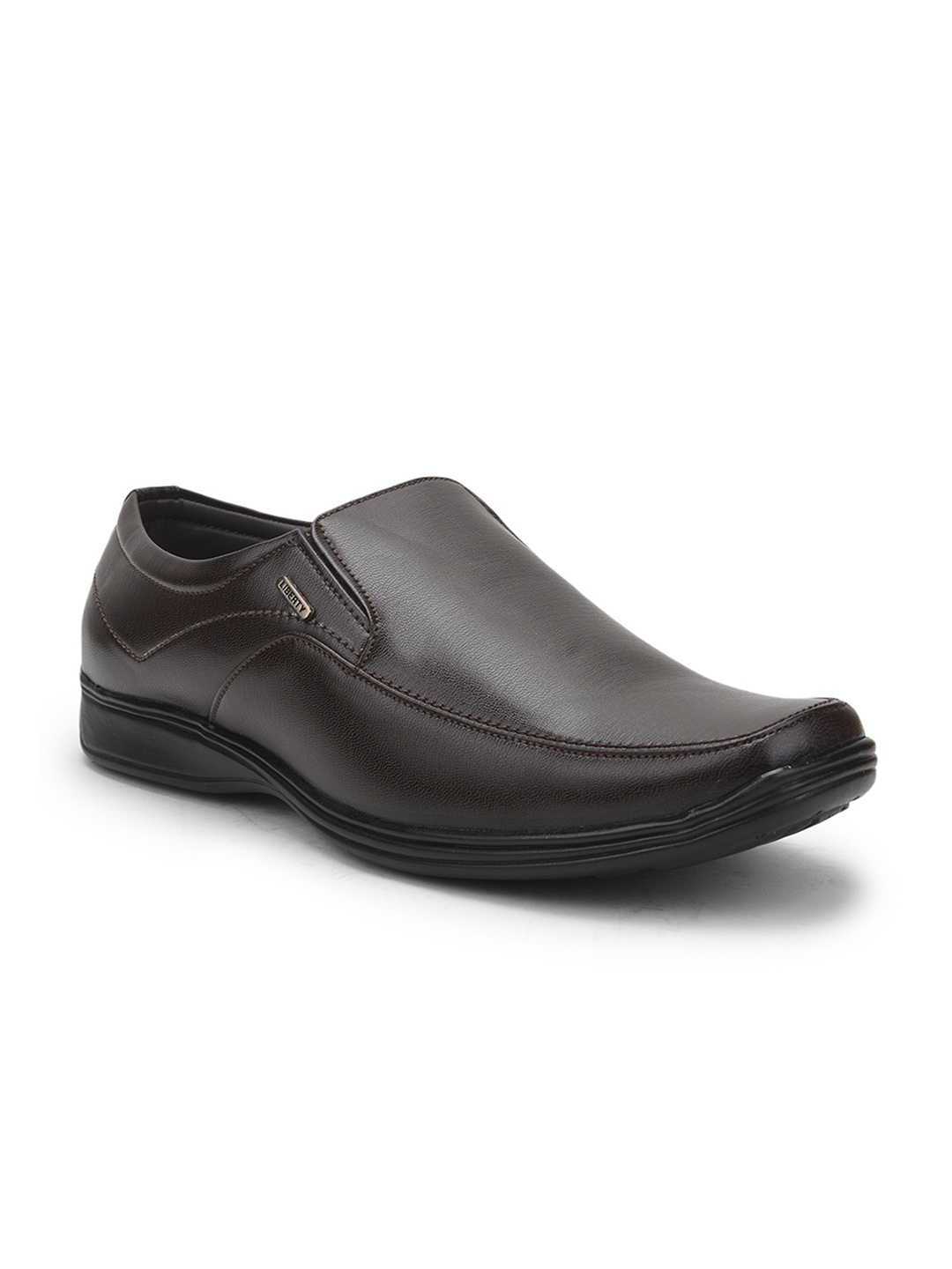 

Liberty Men Brown Solid Formal Slip-Ons