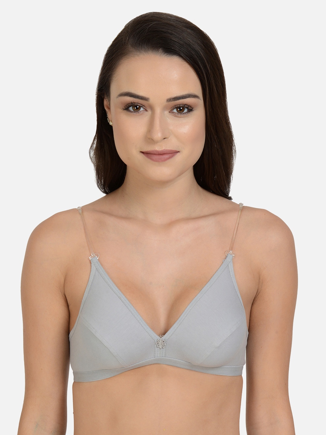 

mod & shy Grey Solid Non-Wired Non Padded Everyday Bra MS195