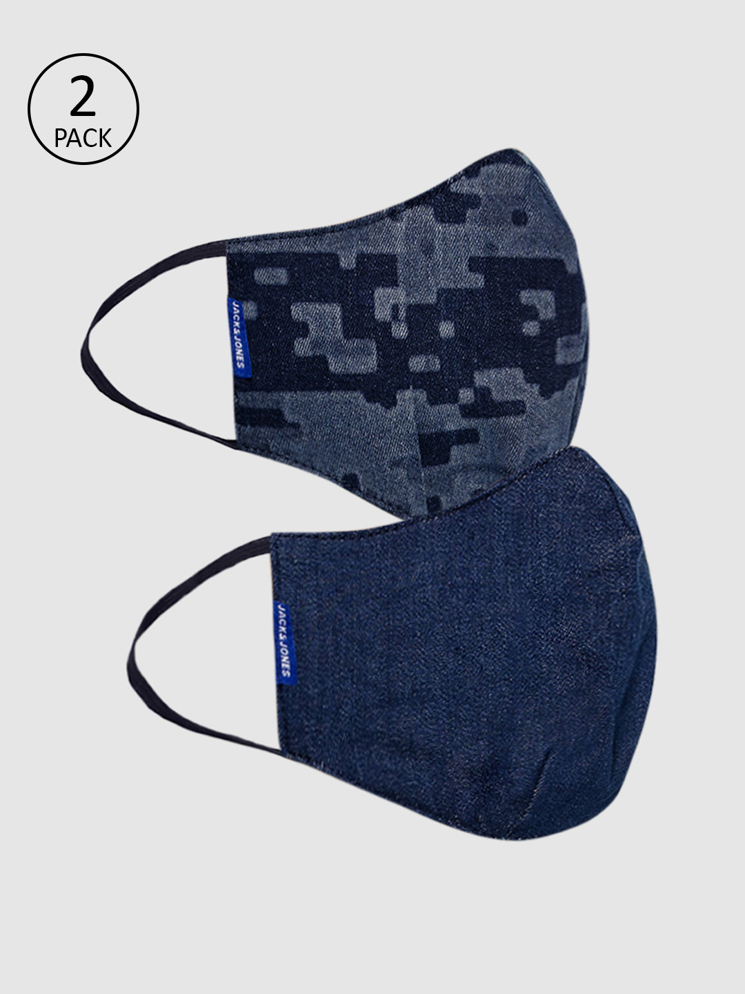 

Jack & Jones Men 2-Pcs Blue Printed 3-Ply Protective Reusable Masks