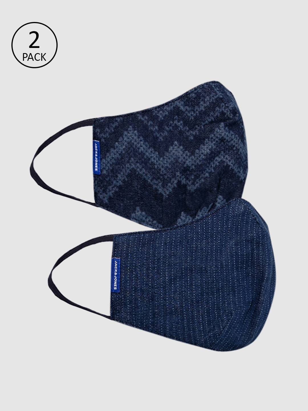 

Jack & Jones Men Blue Pack of 2 3-Ply Protective Reusable Mask