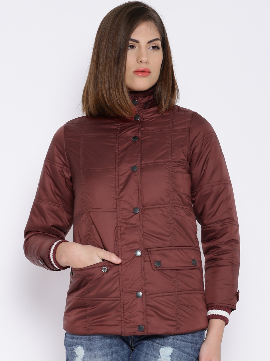 

Pepe Jeans Maroon Detachable Hood Jacket