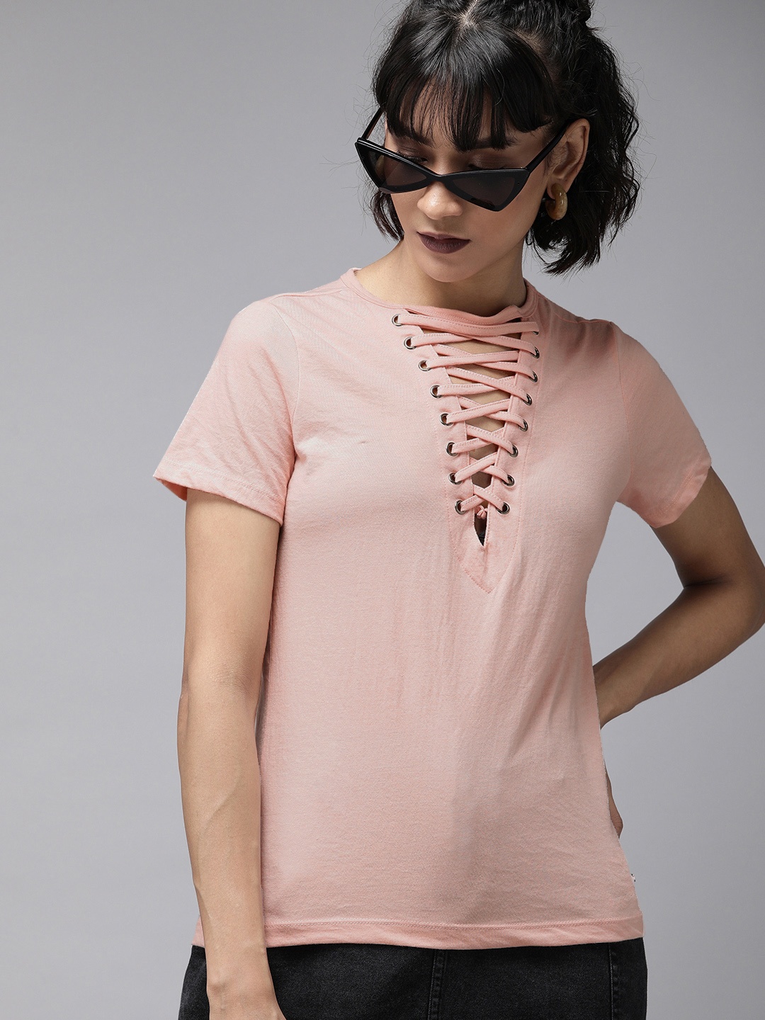 

Roadster Women's Pink Solid Top