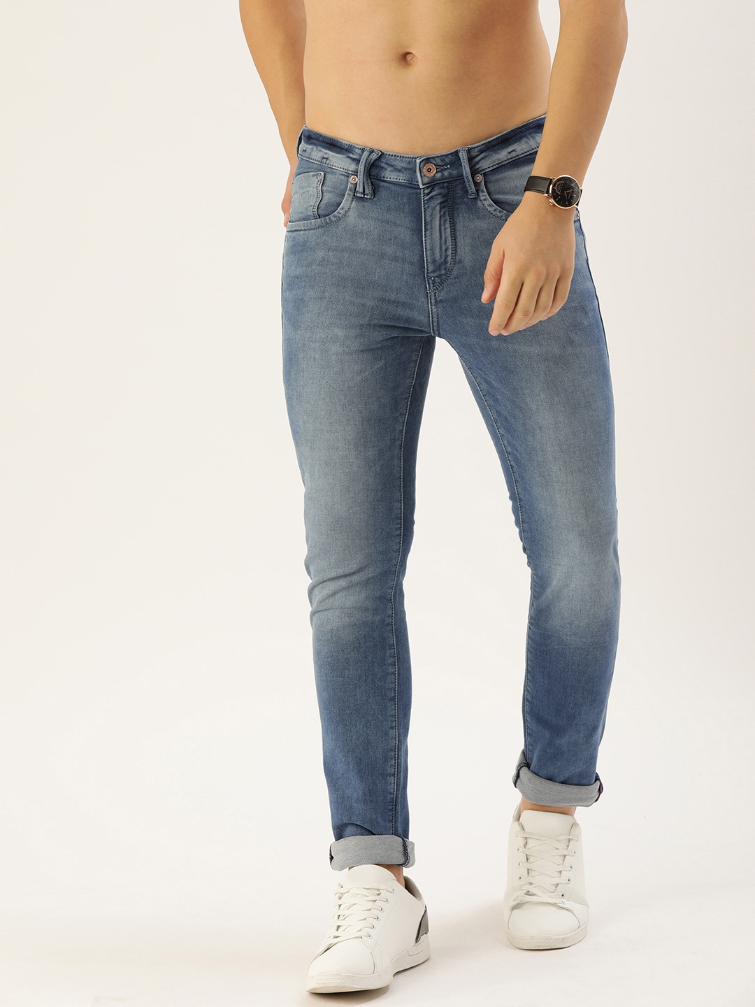 

Flying Machine Men Blue Jackson Skinny Fit Low-Rise Clean Look Stretchable Jeans