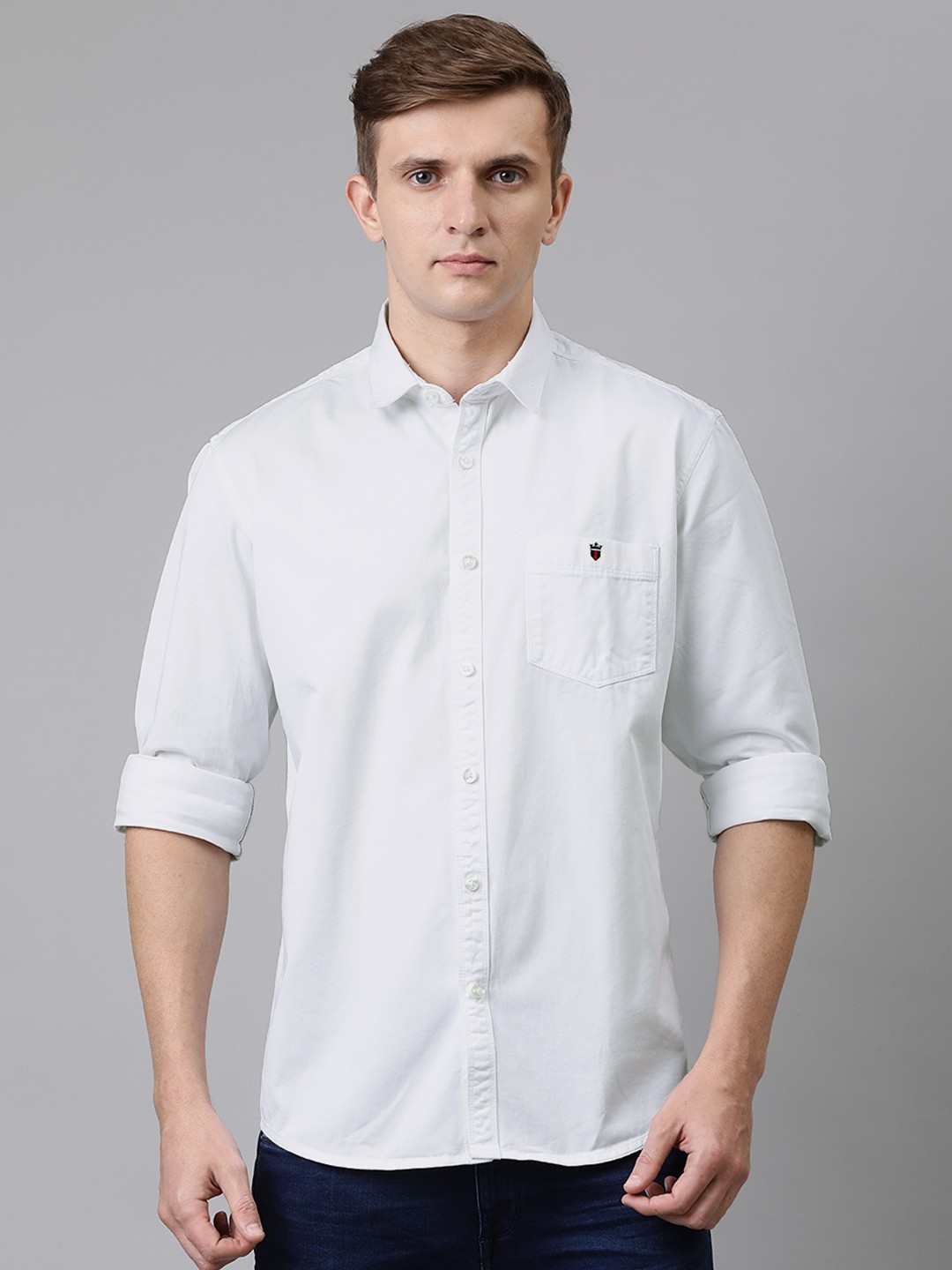 

Louis Philippe Jeans Men White Super Slim Fit Solid Casual Shirt