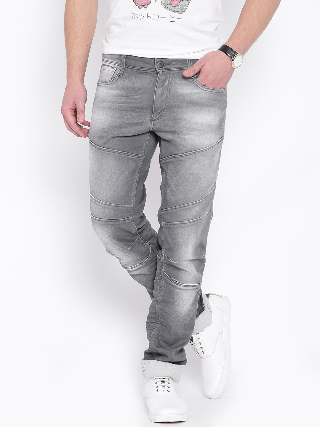 

Jack & Jones Grey Washed Tim Slim Fit Jeans