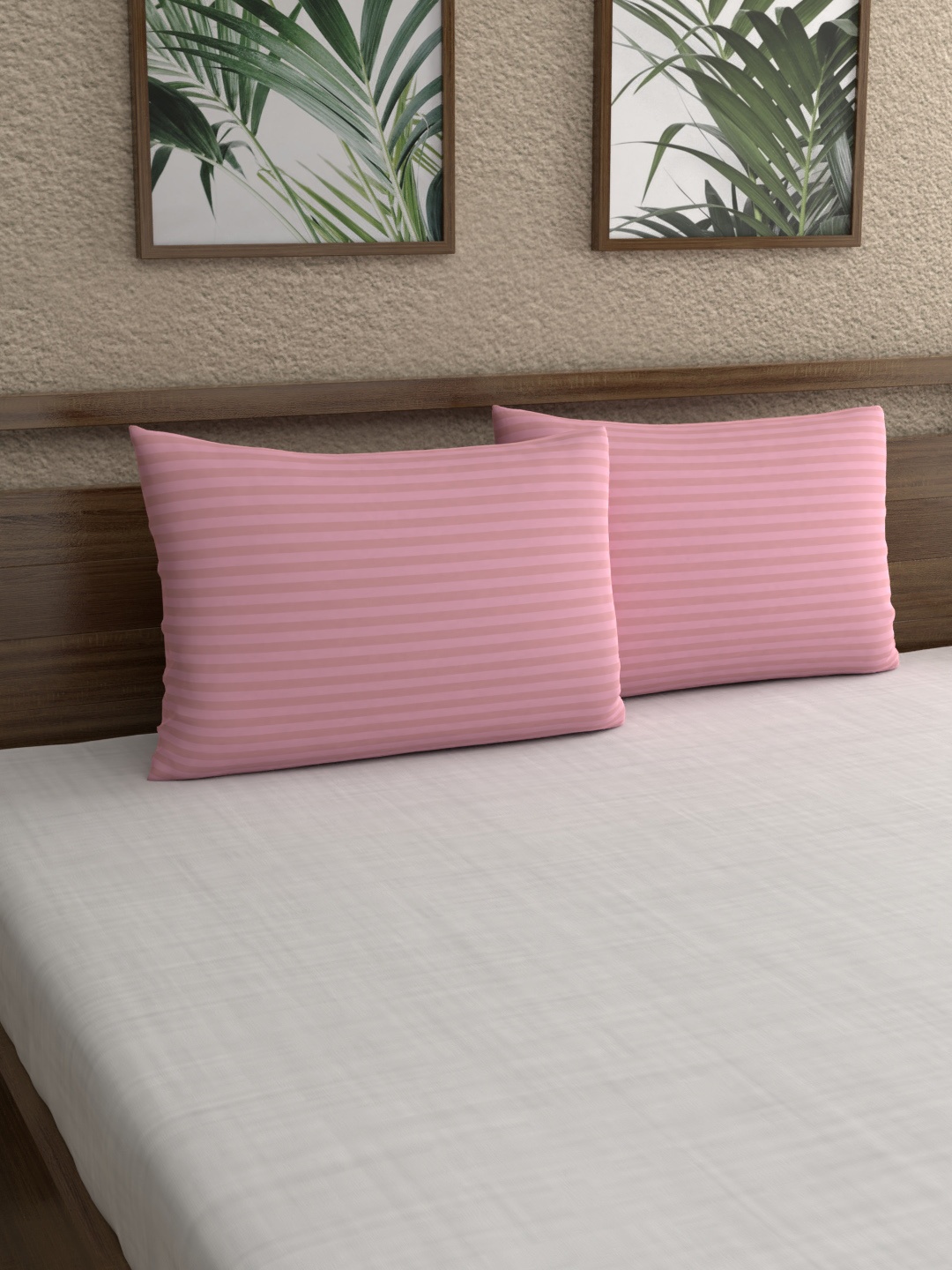 

Dreamscape Unisex Set of 2 Pink Striped Pillow Covers