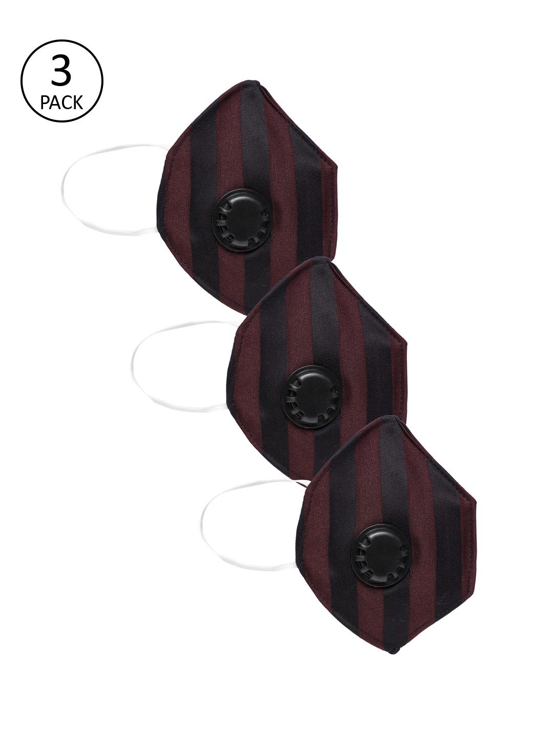 

LUXURAZI Unisex Maroon 3 Pcs 5 Ply Protective Fashion Masks