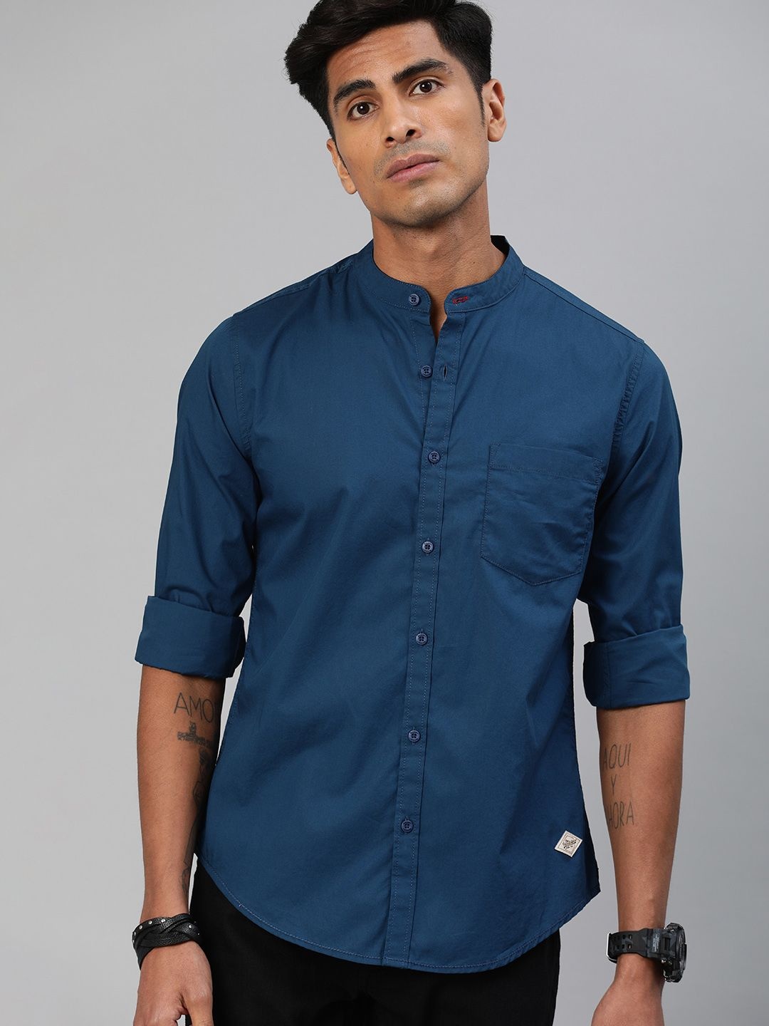 

Roadster Men Blue Regular Fit Solid Sustainable Casual Shirt