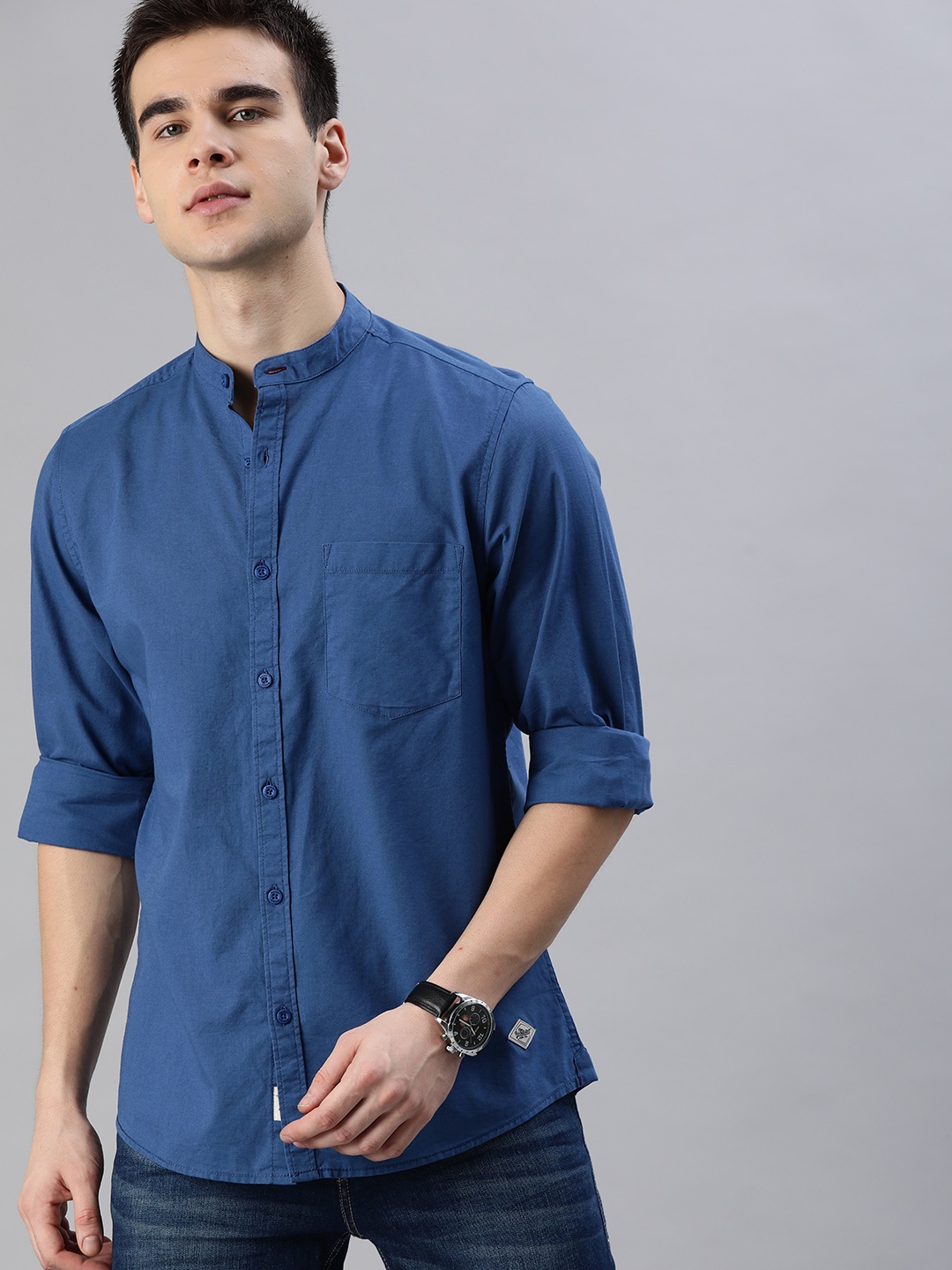 

Roadster Men Blue Regular Fit Solid Sustainable Casual Shirt