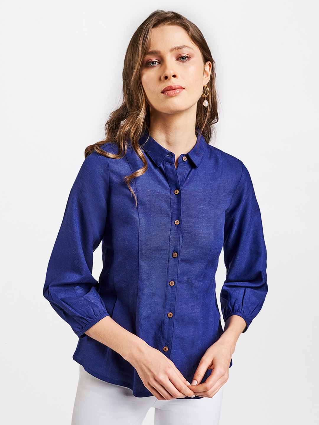 

AND Women Navy Blue Solid Top