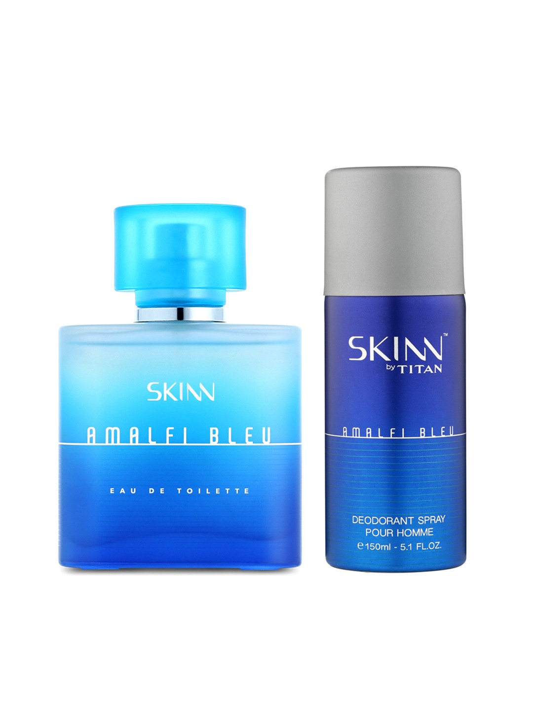 

SKINN by titan Men Set of Amalfi Bleu Aqua EDT Perfume & Deodorant Spray, Blue
