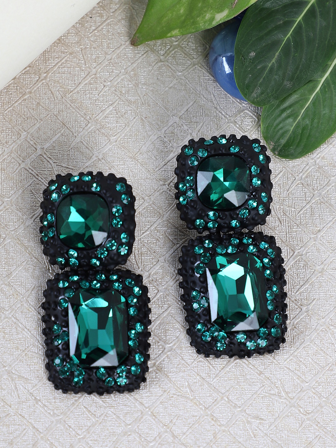 

Shining Diva Fashion Green Contemporary Drop Earrings
