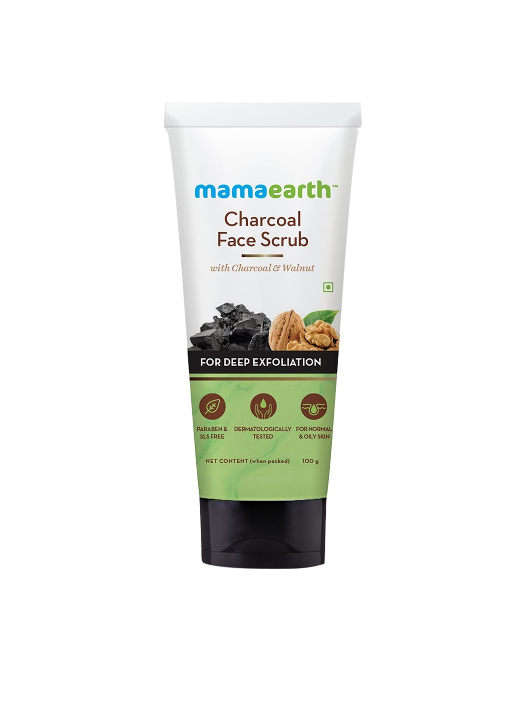 

Mamaearth Charcoal Face Scrub with Walnut for Oily & Normal Skin 100 g, Grey