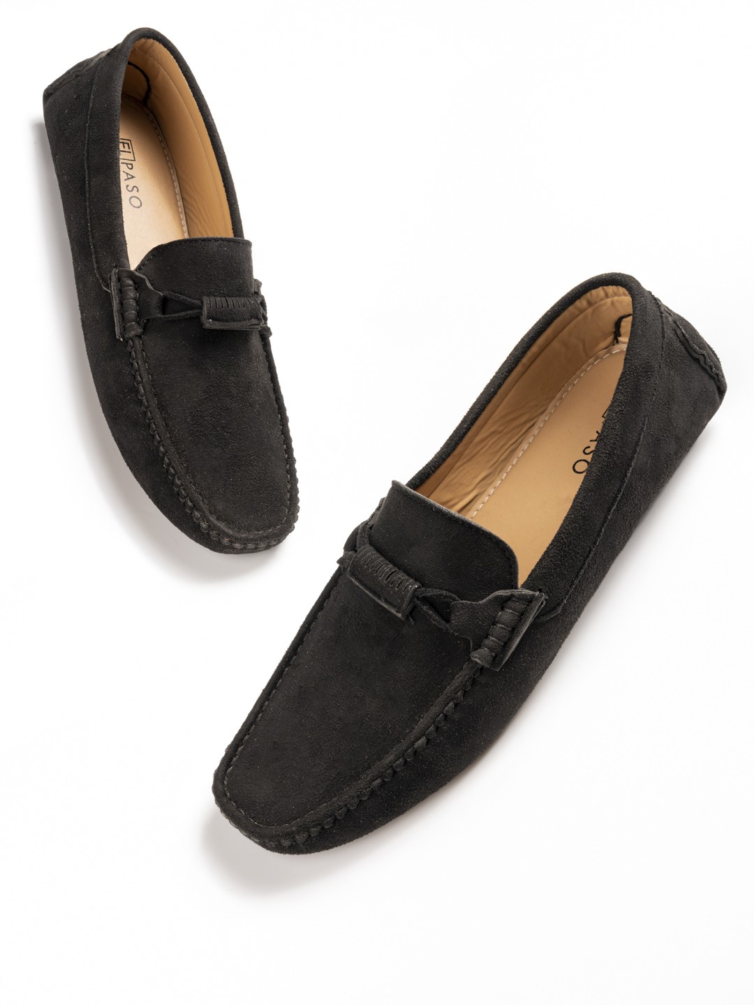 

El Paso Men Black Solid Faux Leather Loafers