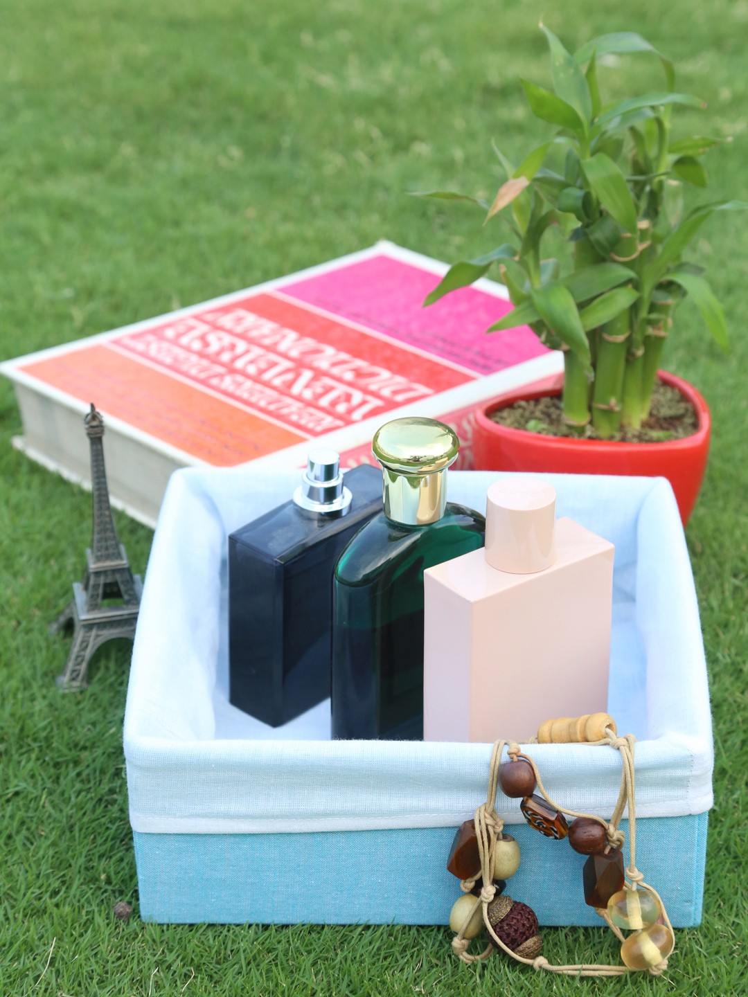 

My Gift Booth Turquoise Blue Solid Small Basket