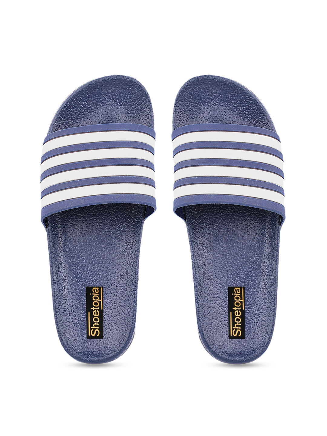 

Shoetopia Girls Blue And White Striped Sliders