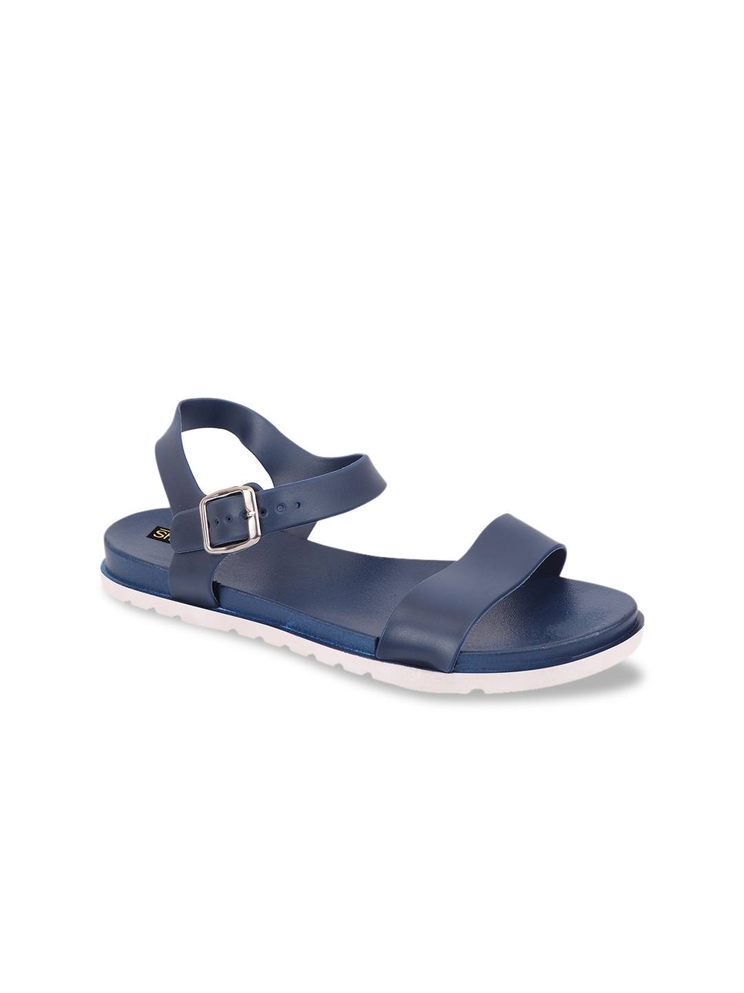 

Shoetopia Girls Navy Blue Solid Open Toe Flats