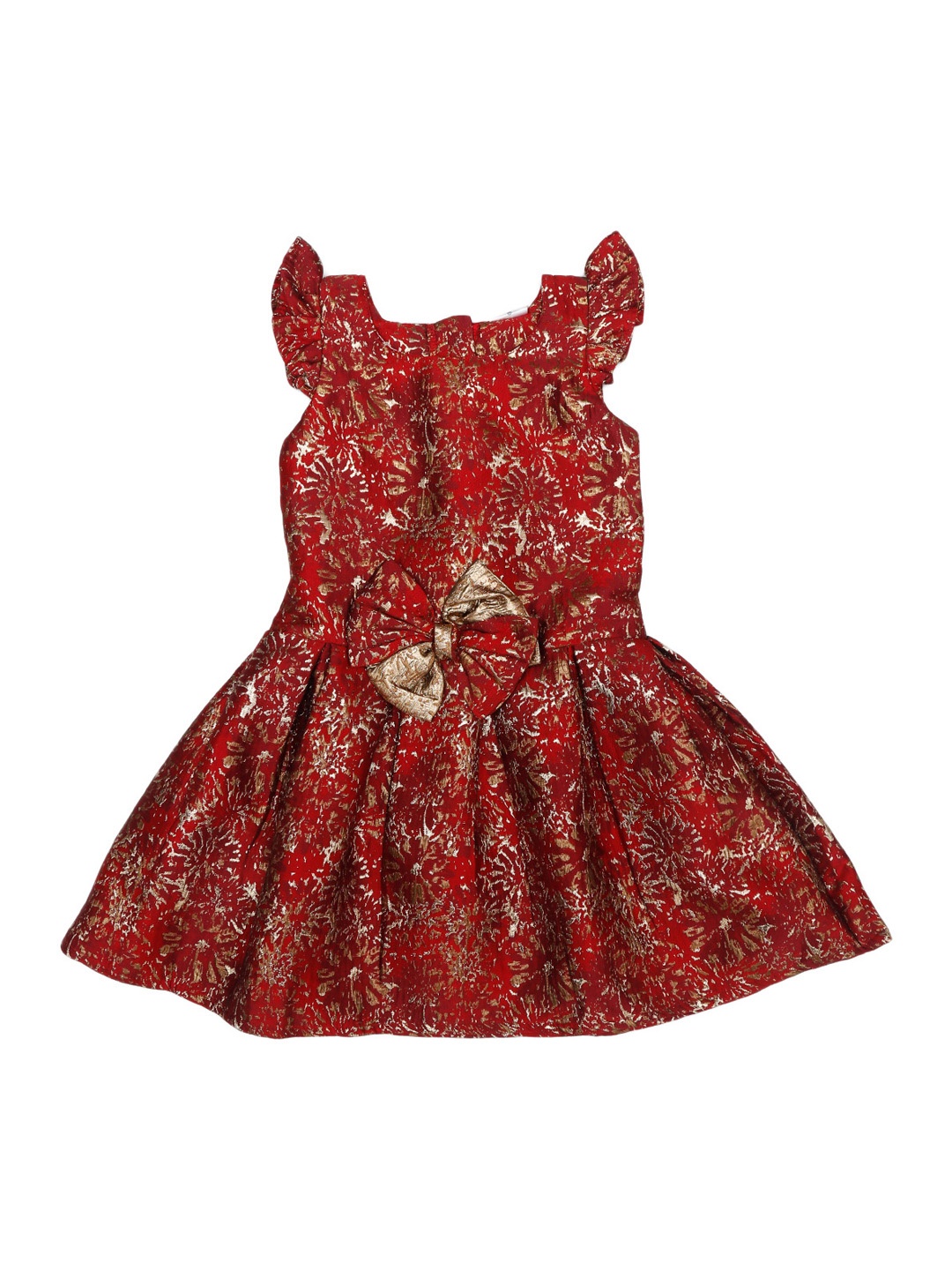 

Doodle Girls Red Self Design A-Line Dress