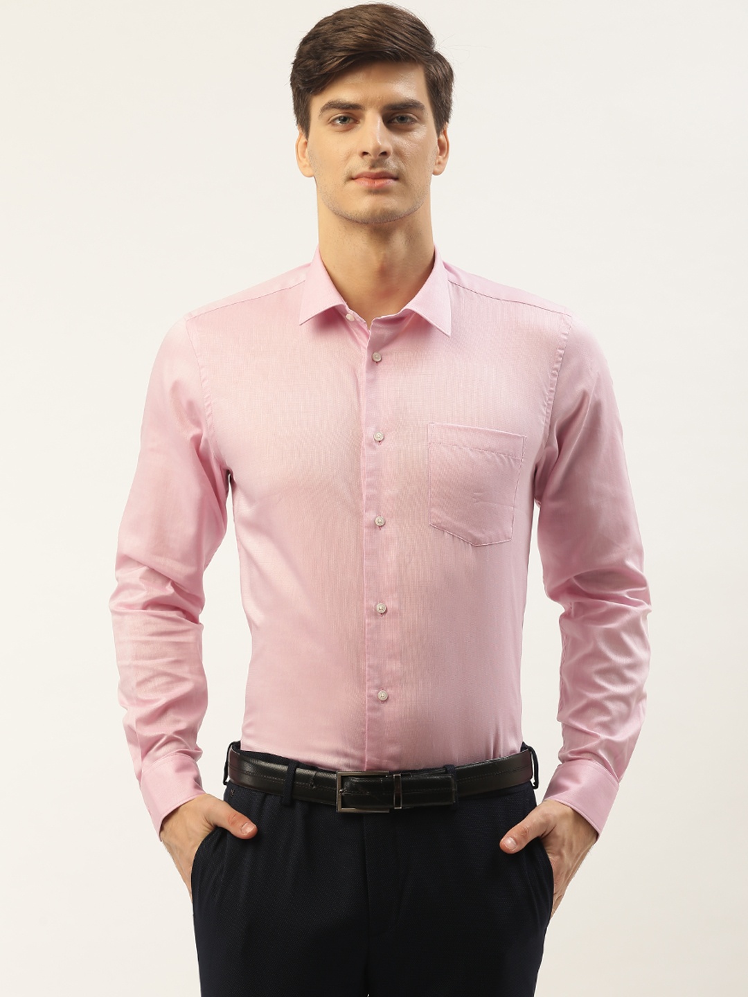 

Blackberrys Men Pink Slim Fit Solid Formal Shirt