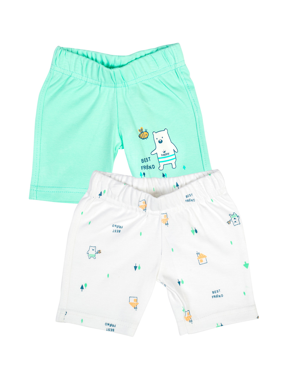 

MeeMee Infants Set of 2 Printed Regular Fit Shorts, Fluorescent green